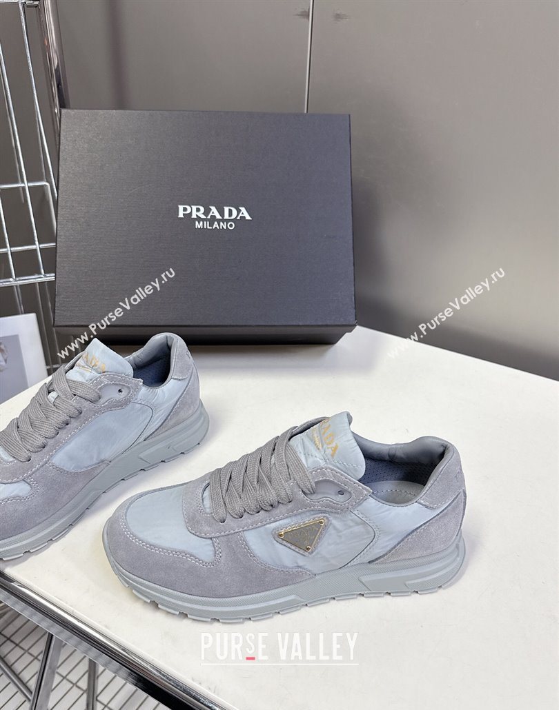 Prada Prax 2.0 Re-Nylon and suede sneakers Grey 2025 1E921N (MD-250603008)