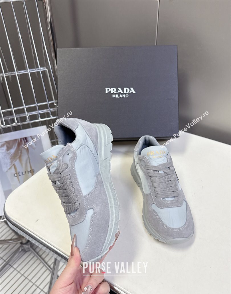Prada Prax 2.0 Re-Nylon and suede sneakers Grey 2025 1E921N (MD-250603008)