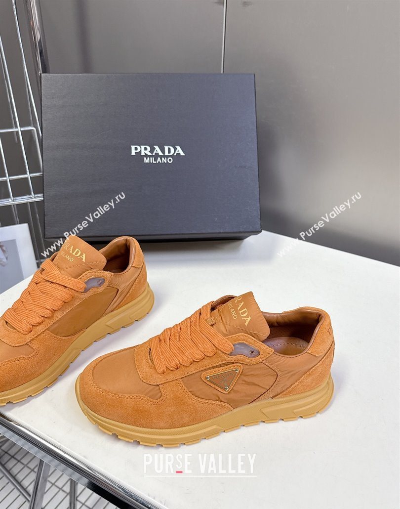 Prada Prax 2.0 Re-Nylon and suede sneakers Pomegranate Yellow 2025 1E921N (MD-250603009)