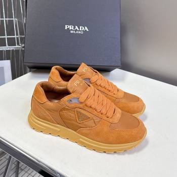 Prada Prax 2.0 Re-Nylon and suede sneakers Pomegranate Yellow 2025 1E921N (MD-250603009)