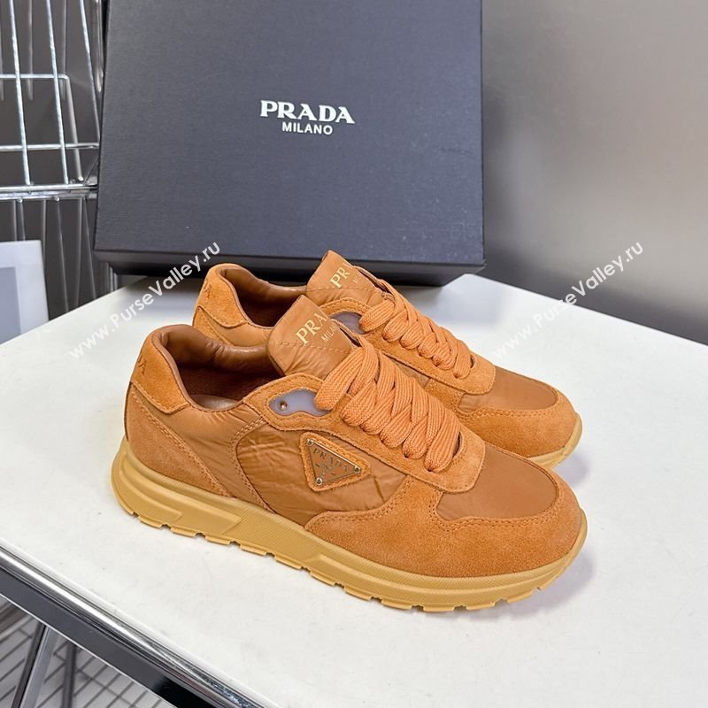 Prada Prax 2.0 Re-Nylon and suede sneakers Pomegranate Yellow 2025 1E921N (MD-250603009)
