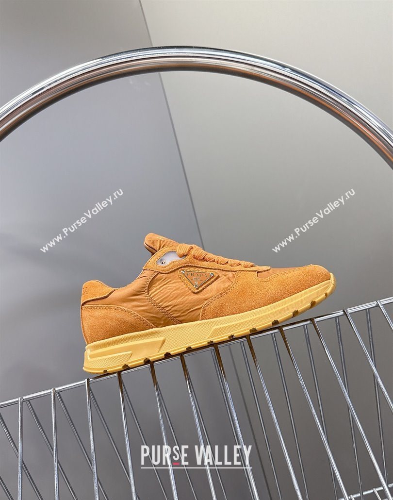 Prada Prax 2.0 Re-Nylon and suede sneakers Pomegranate Yellow 2025 1E921N (MD-250603009)