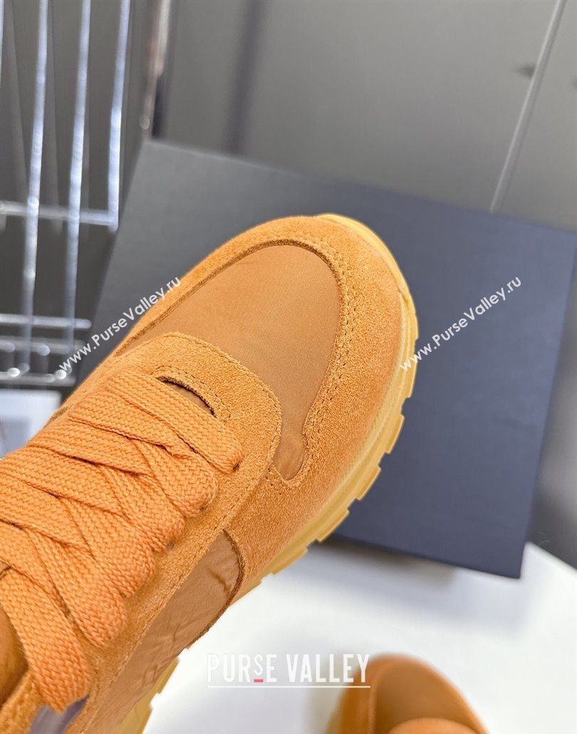 Prada Prax 2.0 Re-Nylon and suede sneakers Pomegranate Yellow 2025 1E921N (MD-250603009)