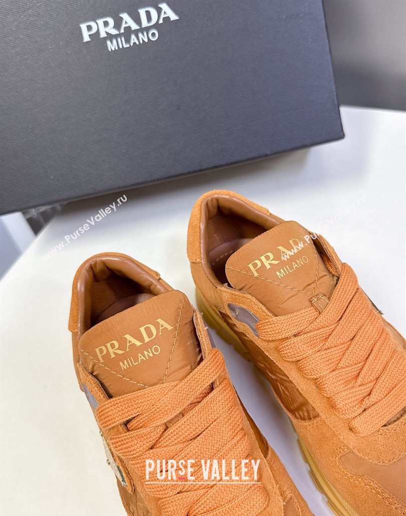 Prada Prax 2.0 Re-Nylon and suede sneakers Pomegranate Yellow 2025 1E921N (MD-250603009)