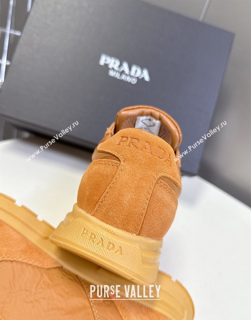 Prada Prax 2.0 Re-Nylon and suede sneakers Pomegranate Yellow 2025 1E921N (MD-250603009)