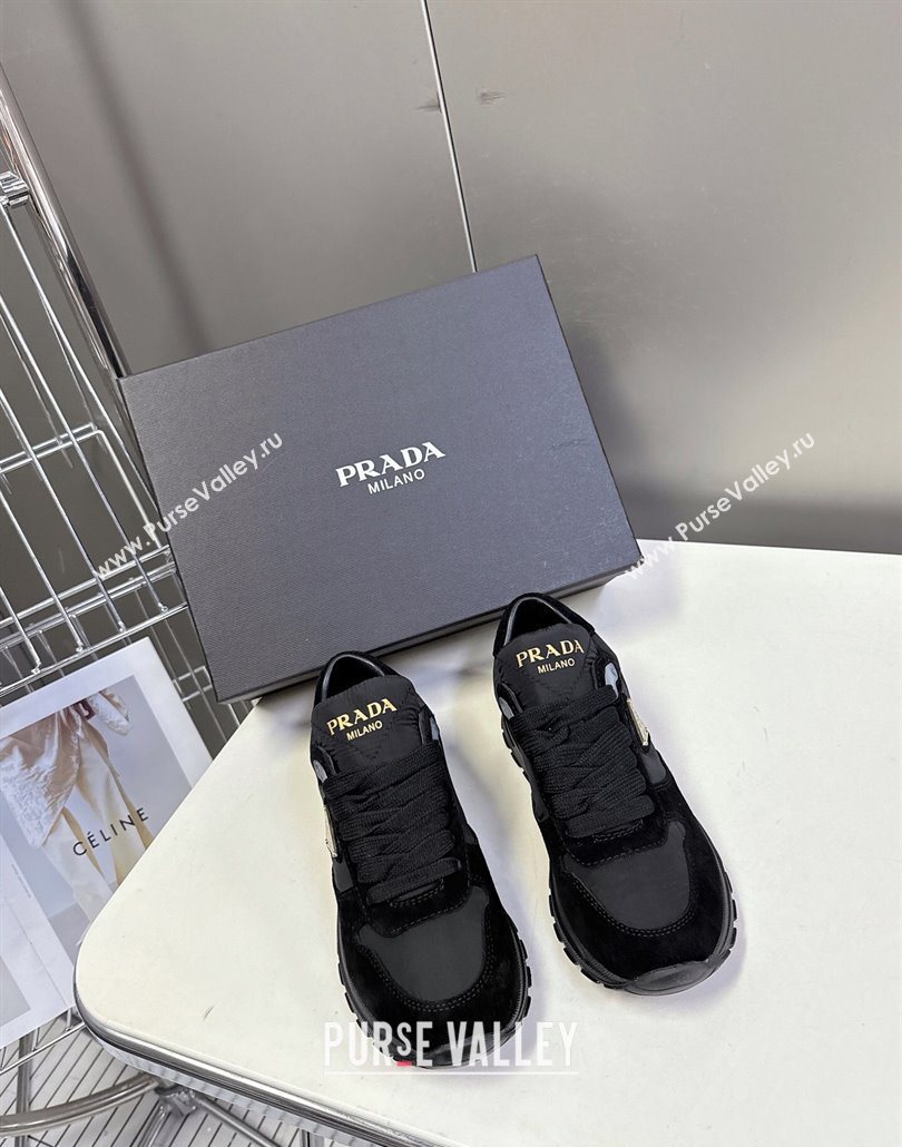 Prada Prax 2.0 Re-Nylon and suede sneakers Black 2025 1E921N (MD-250603010)