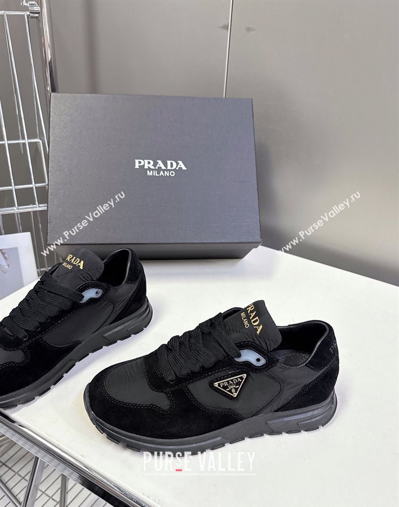 Prada Prax 2.0 Re-Nylon and suede sneakers Black 2025 1E921N (MD-250603010)