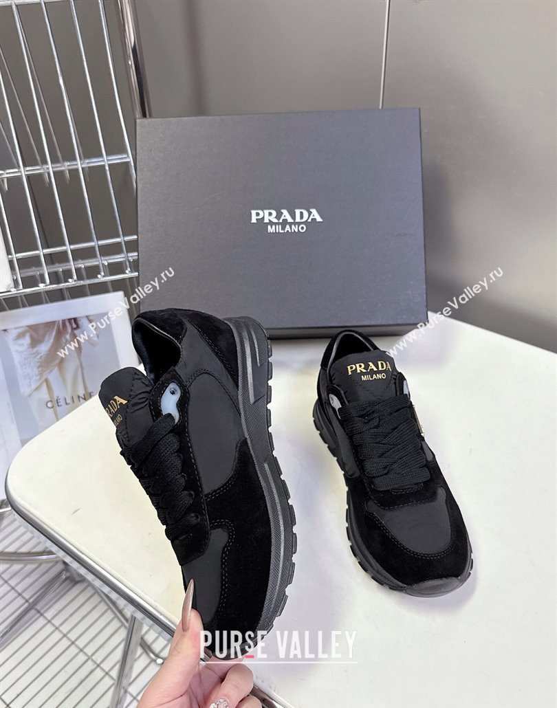 Prada Prax 2.0 Re-Nylon and suede sneakers Black 2025 1E921N (MD-250603010)