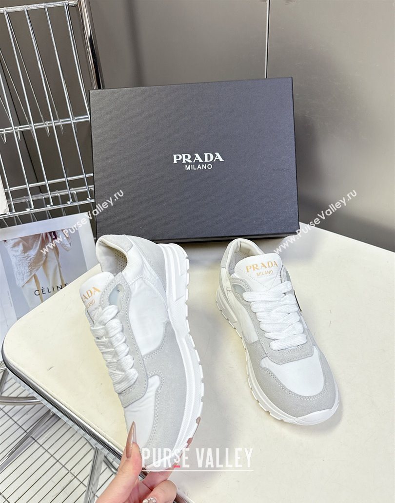 Prada Prax 2.0 Re-Nylon and suede sneakers White 2025 1E921N (MD-250603011)
