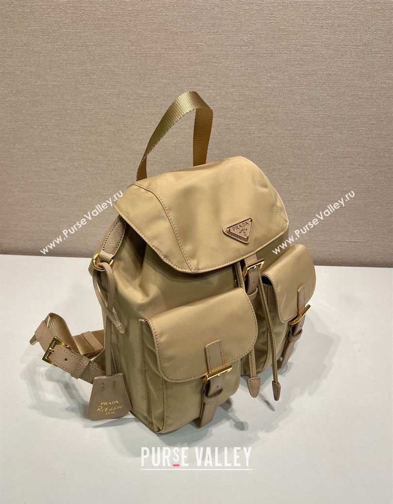 Prada Re-Edition 1978 small Re-Nylon backpack bag Beige 2025 1BZ677 (YZ-250626103)