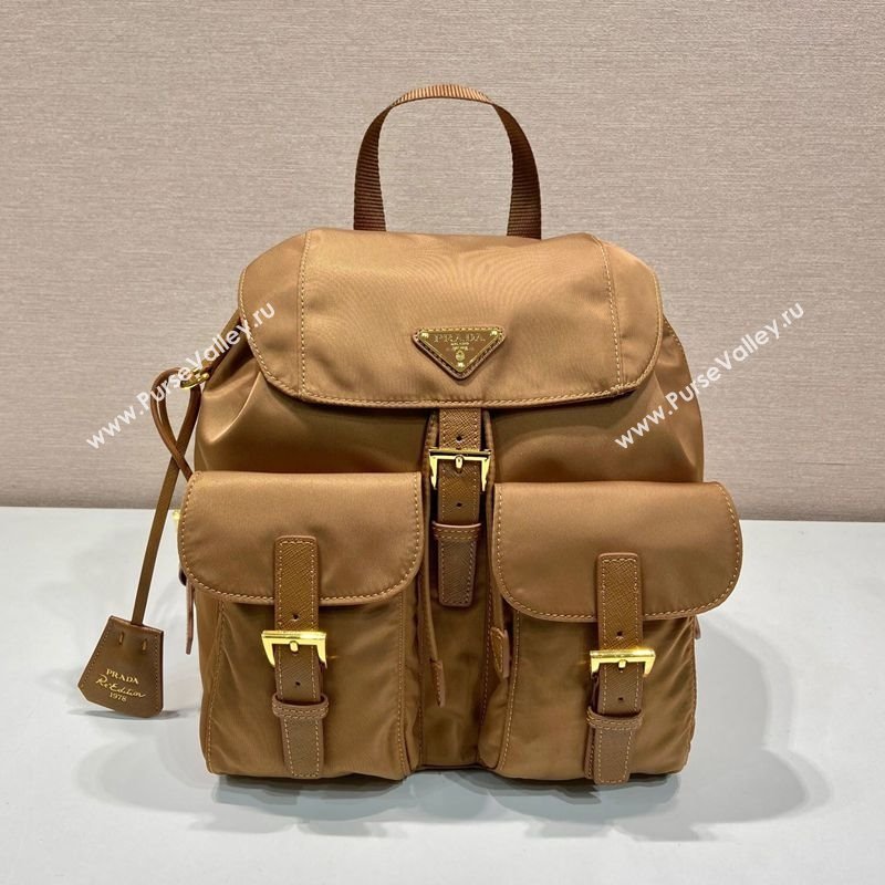 Prada Re-Edition 1978 small Re-Nylon backpack bag Brandy Brown 2025 1BZ677 (YZ-250626106)