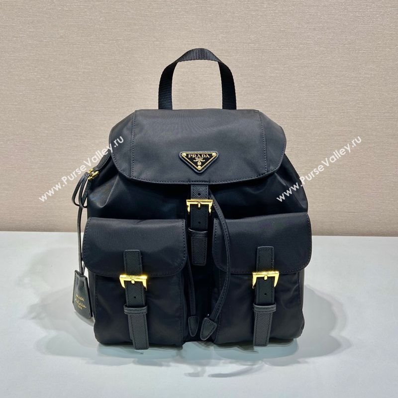 Prada Re-Edition 1978 small Re-Nylon backpack bag Black/Gold 2025 1BZ677 (YZ-250626107)