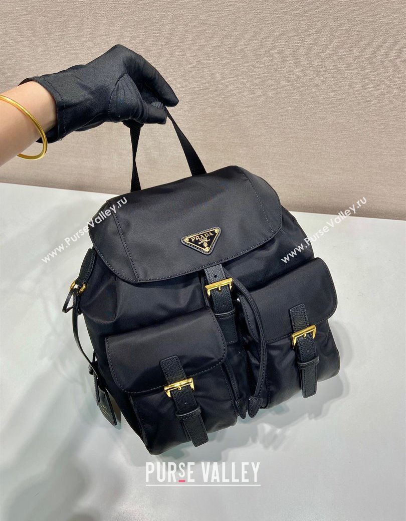 Prada Re-Edition 1978 small Re-Nylon backpack bag Black/Gold 2025 1BZ677 (YZ-250626107)