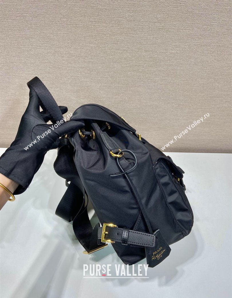 Prada Re-Edition 1978 small Re-Nylon backpack bag Black/Gold 2025 1BZ677 (YZ-250626107)