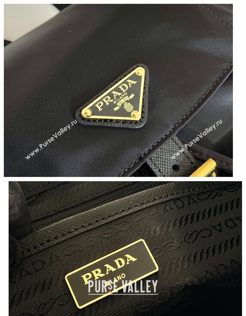 Prada Re-Edition 1978 small Re-Nylon backpack bag Black/Gold 2025 1BZ677 (YZ-250626107)