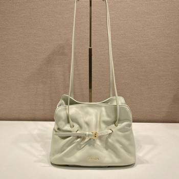Prada Nappa leather shoulder bag with Buckle White 2025 1BG586 (YZ-250627002)