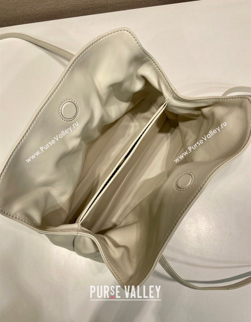Prada Nappa leather shoulder bag with Buckle White 2025 1BG586 (YZ-250627002)