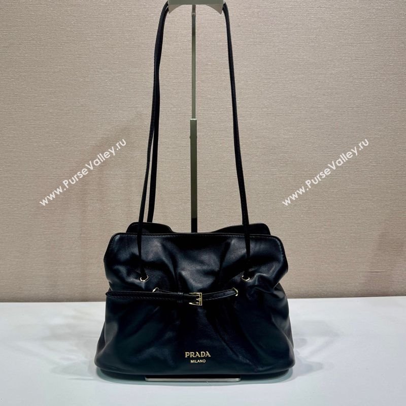 Prada Nappa leather shoulder bag with Buckle Black 2025 1BG586 (YZ-250627003)