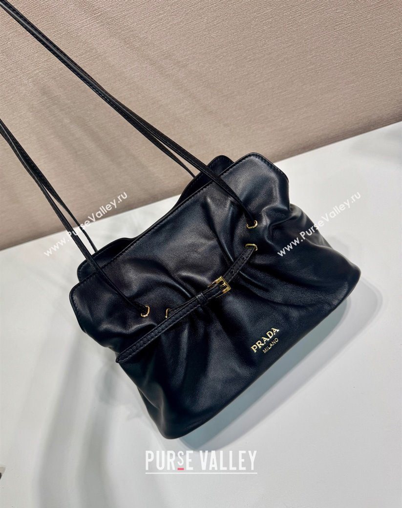 Prada Nappa leather shoulder bag with Buckle Black 2025 1BG586 (YZ-250627003)
