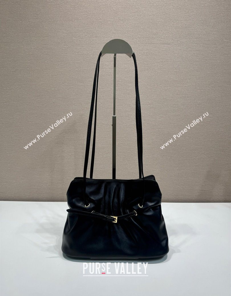 Prada Nappa leather shoulder bag with Buckle Black 2025 1BG586 (YZ-250627003)
