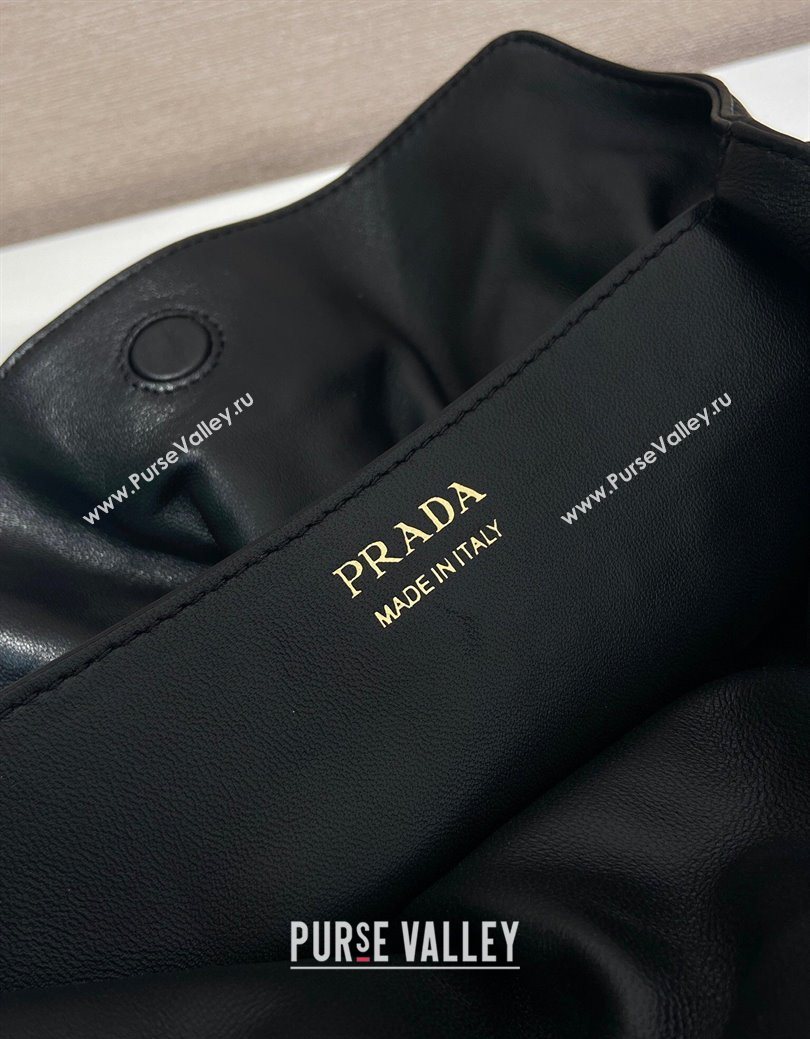 Prada Nappa leather shoulder bag with Buckle Black 2025 1BG586 (YZ-250627003)