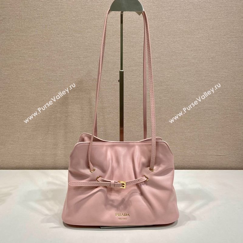 Prada Nappa leather shoulder bag with Buckle Light Pink 2025 1BG586 (YZ-250627004)