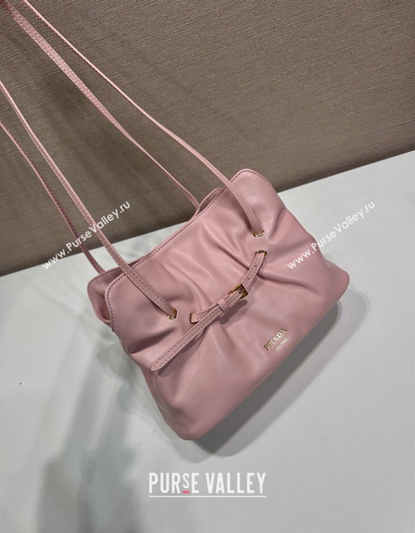 Prada Nappa leather shoulder bag with Buckle Light Pink 2025 1BG586 (YZ-250627004)