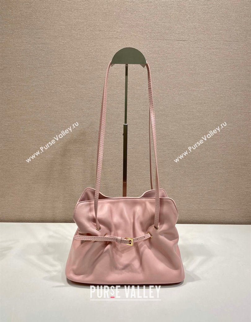 Prada Nappa leather shoulder bag with Buckle Light Pink 2025 1BG586 (YZ-250627004)