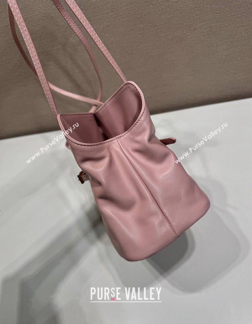 Prada Nappa leather shoulder bag with Buckle Light Pink 2025 1BG586 (YZ-250627004)
