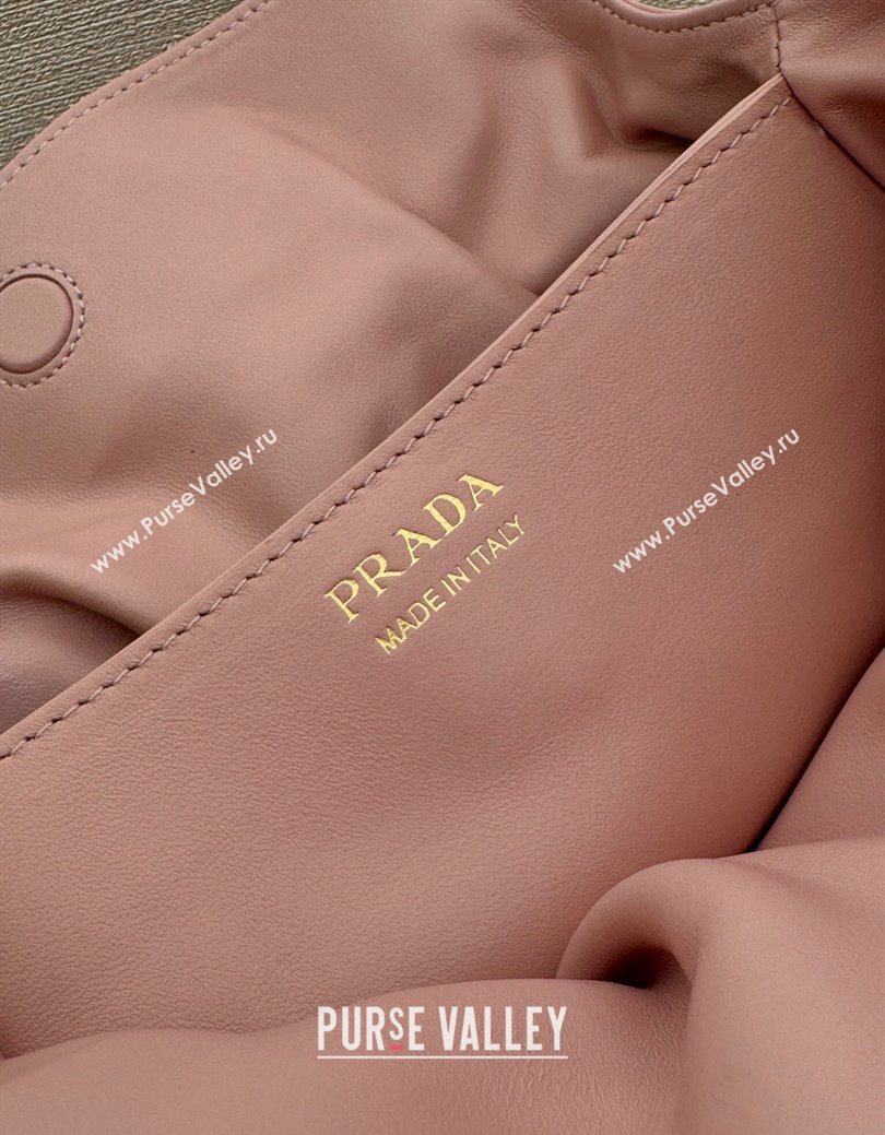 Prada Nappa leather shoulder bag with Buckle Light Pink 2025 1BG586 (YZ-250627004)