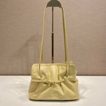 Prada Nappa leather shoulder bag with Buckle Yellow 2025 1BG586 (YZ-250627005)
