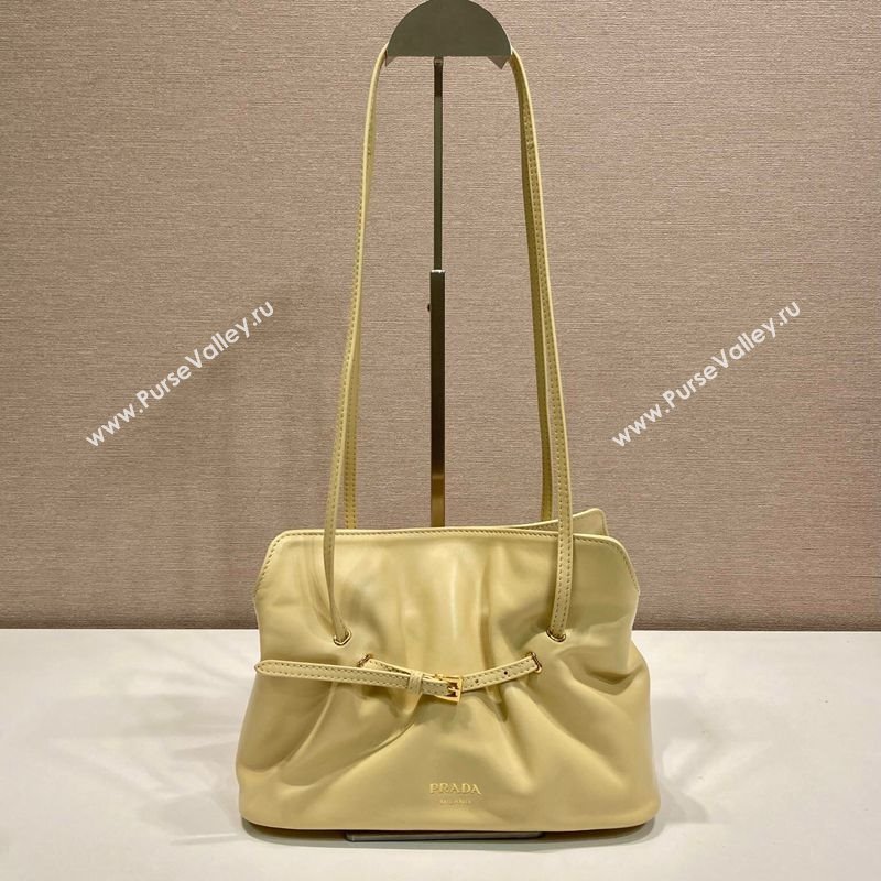 Prada Nappa leather shoulder bag with Buckle Yellow 2025 1BG586 (YZ-250627005)