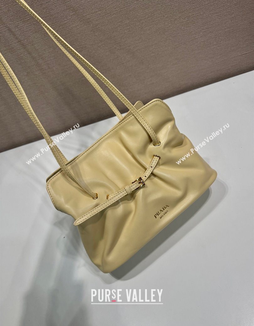 Prada Nappa leather shoulder bag with Buckle Yellow 2025 1BG586 (YZ-250627005)