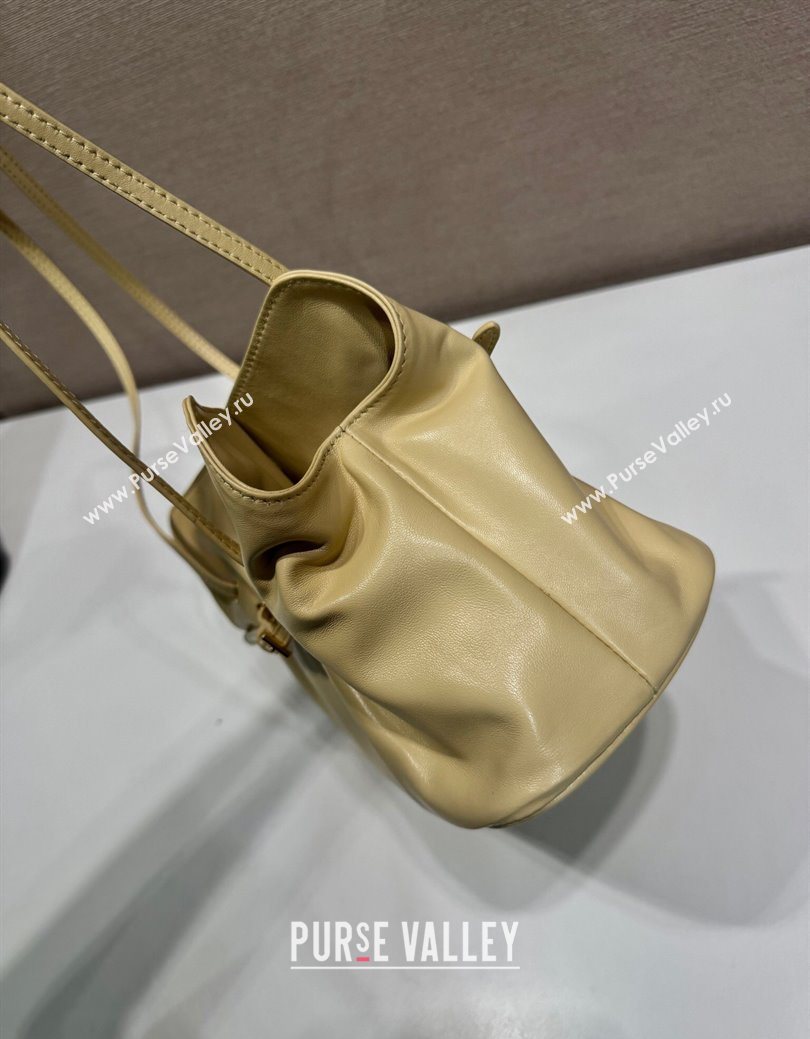 Prada Nappa leather shoulder bag with Buckle Yellow 2025 1BG586 (YZ-250627005)