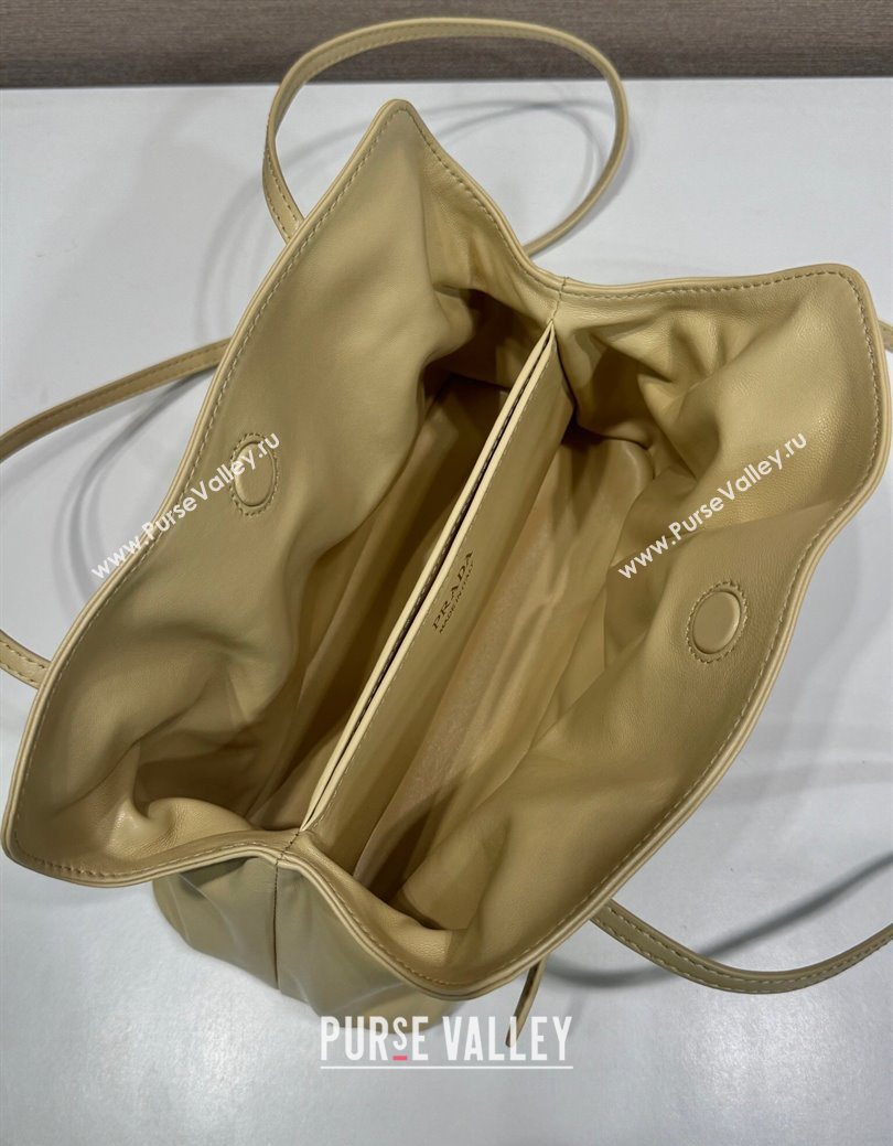 Prada Nappa leather shoulder bag with Buckle Yellow 2025 1BG586 (YZ-250627005)