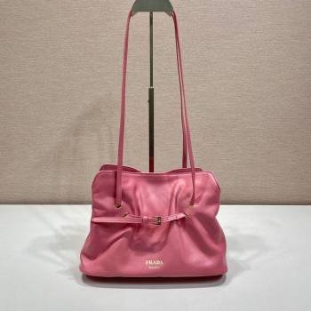 Prada Nappa leather shoulder bag with Buckle Pink2 2025 1BG586 (YZ-250627006)