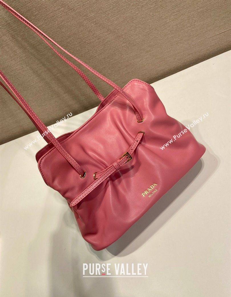 Prada Nappa leather shoulder bag with Buckle Pink2 2025 1BG586 (YZ-250627006)