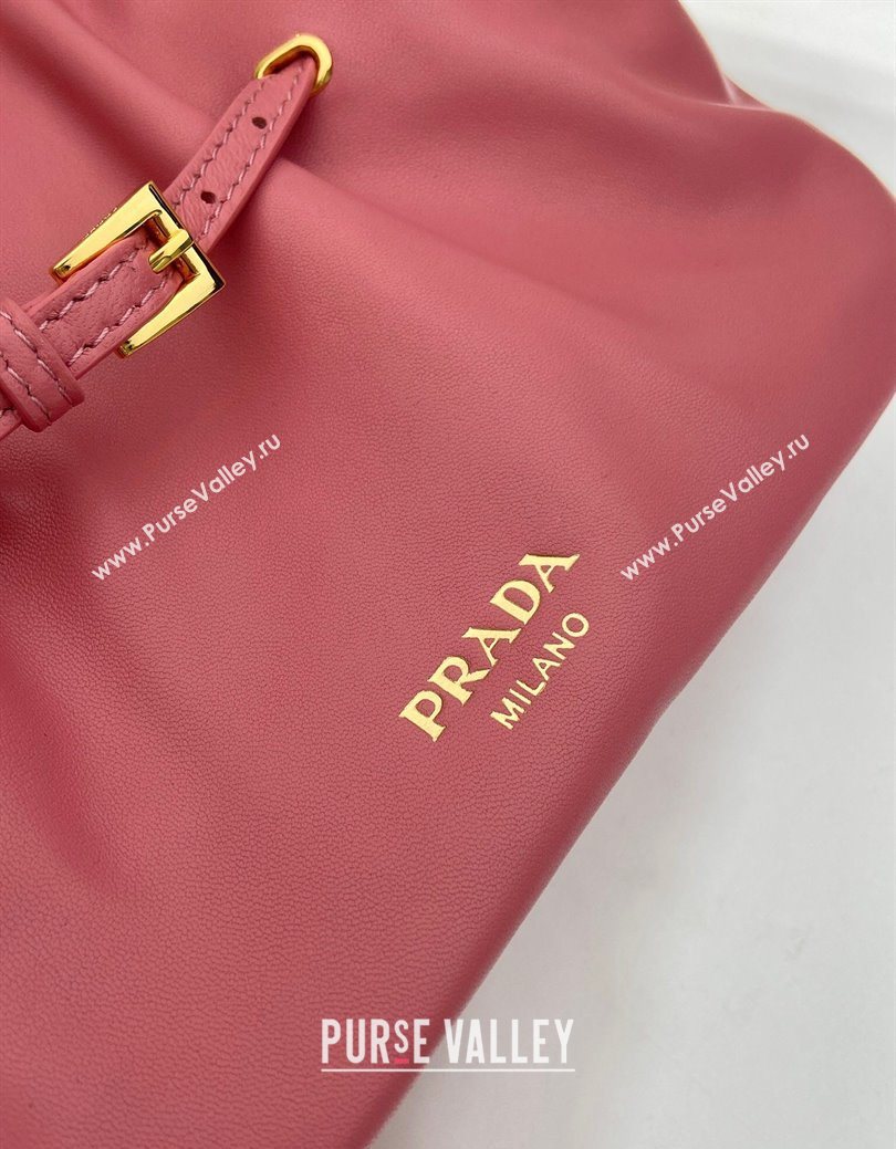 Prada Nappa leather shoulder bag with Buckle Pink2 2025 1BG586 (YZ-250627006)