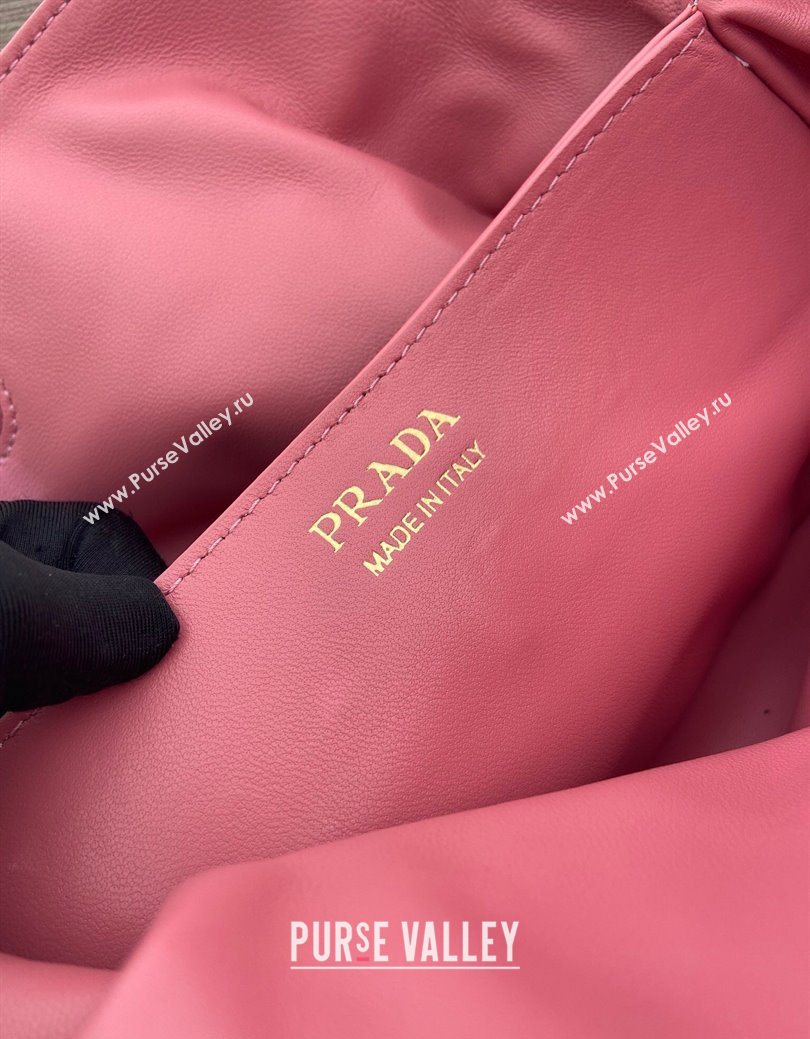 Prada Nappa leather shoulder bag with Buckle Pink2 2025 1BG586 (YZ-250627006)