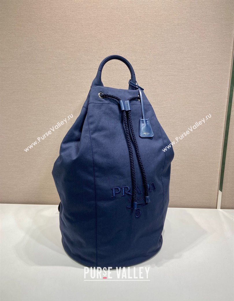 Prada Mens Canvas drawstring duffle bag Baltic Blue 2025 2VY011 (YZ-250627021)
