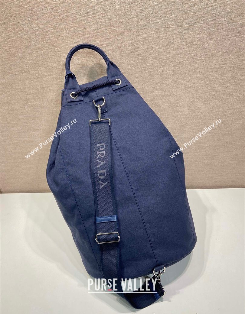 Prada Mens Canvas drawstring duffle bag Baltic Blue 2025 2VY011 (YZ-250627021)