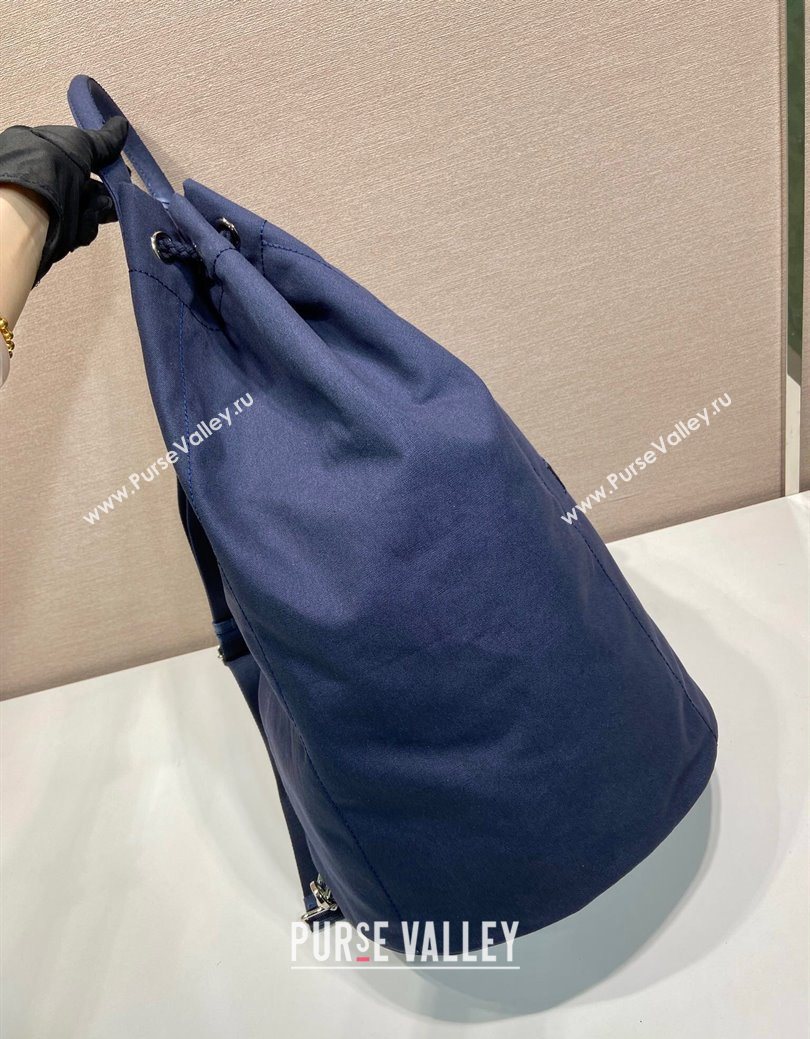 Prada Mens Canvas drawstring duffle bag Baltic Blue 2025 2VY011 (YZ-250627021)