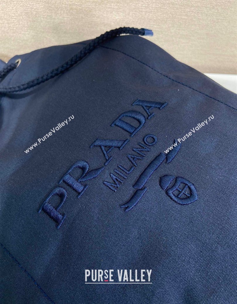 Prada Mens Canvas drawstring duffle bag Baltic Blue 2025 2VY011 (YZ-250627021)