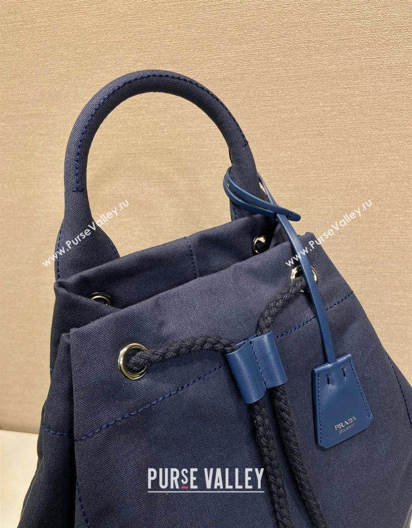 Prada Mens Canvas drawstring duffle bag Baltic Blue 2025 2VY011 (YZ-250627021)