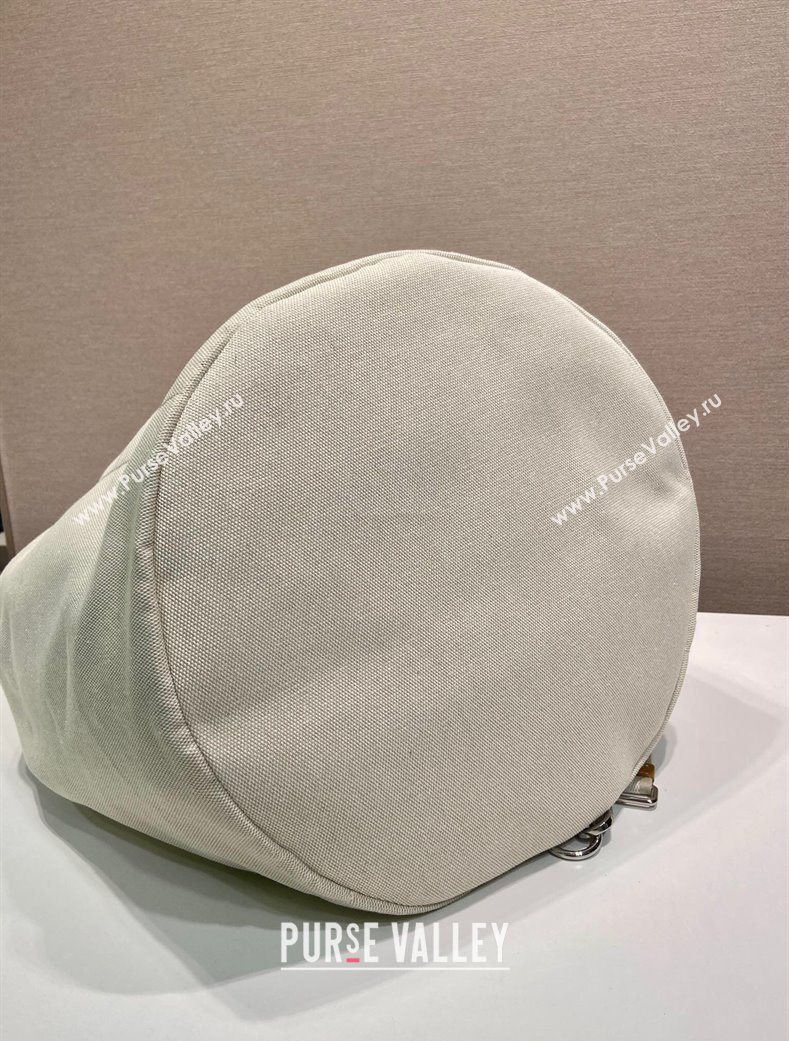 Prada Mens Linen blend drawstring duffle bag White 2025 2VY011 (YZ-250627022)