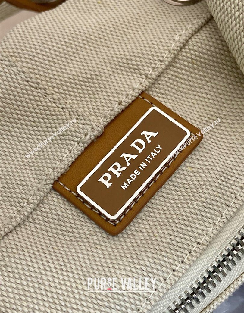 Prada Mens Linen blend drawstring duffle bag White 2025 2VY011 (YZ-250627022)