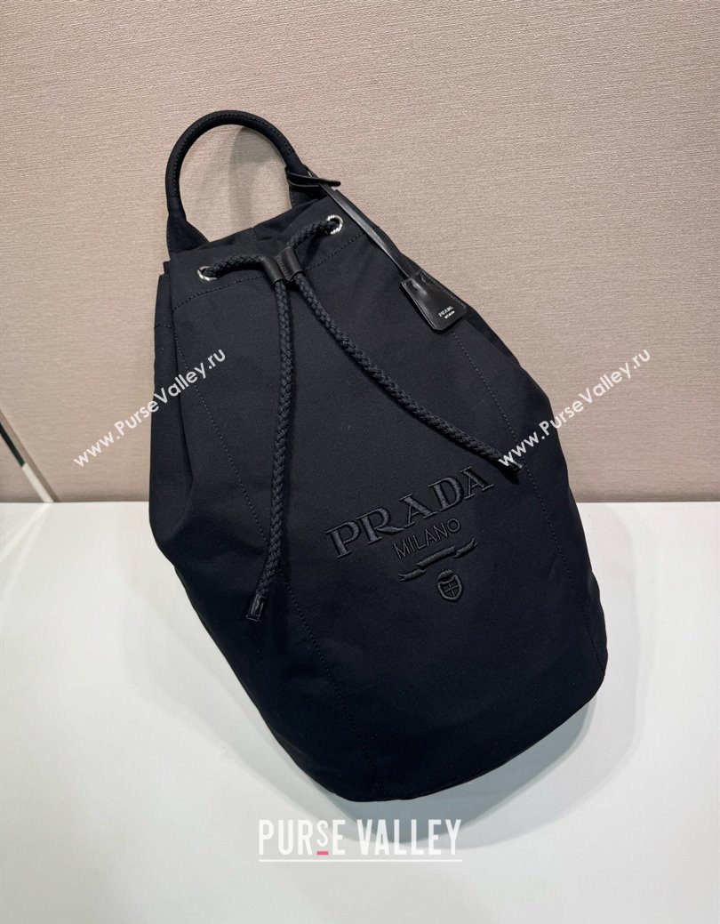Prada Mens Canvas drawstring duffle bag Black 2025 2VY011 (YZ-250627023)