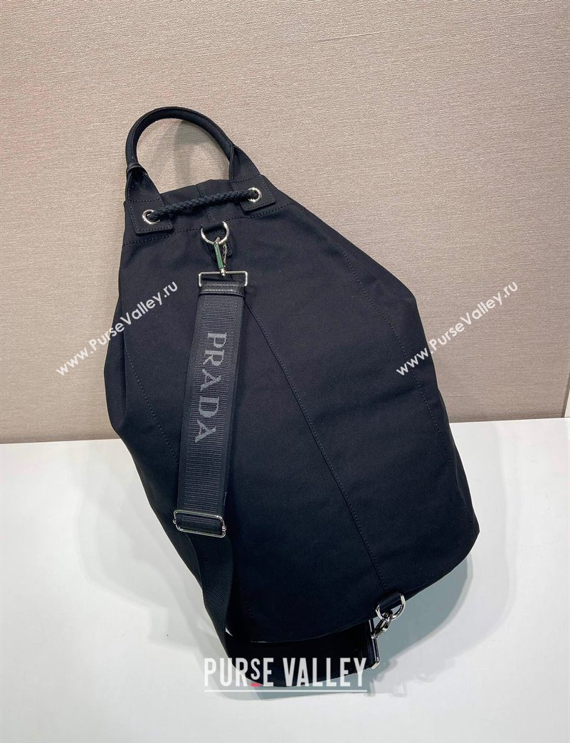 Prada Mens Canvas drawstring duffle bag Black 2025 2VY011 (YZ-250627023)