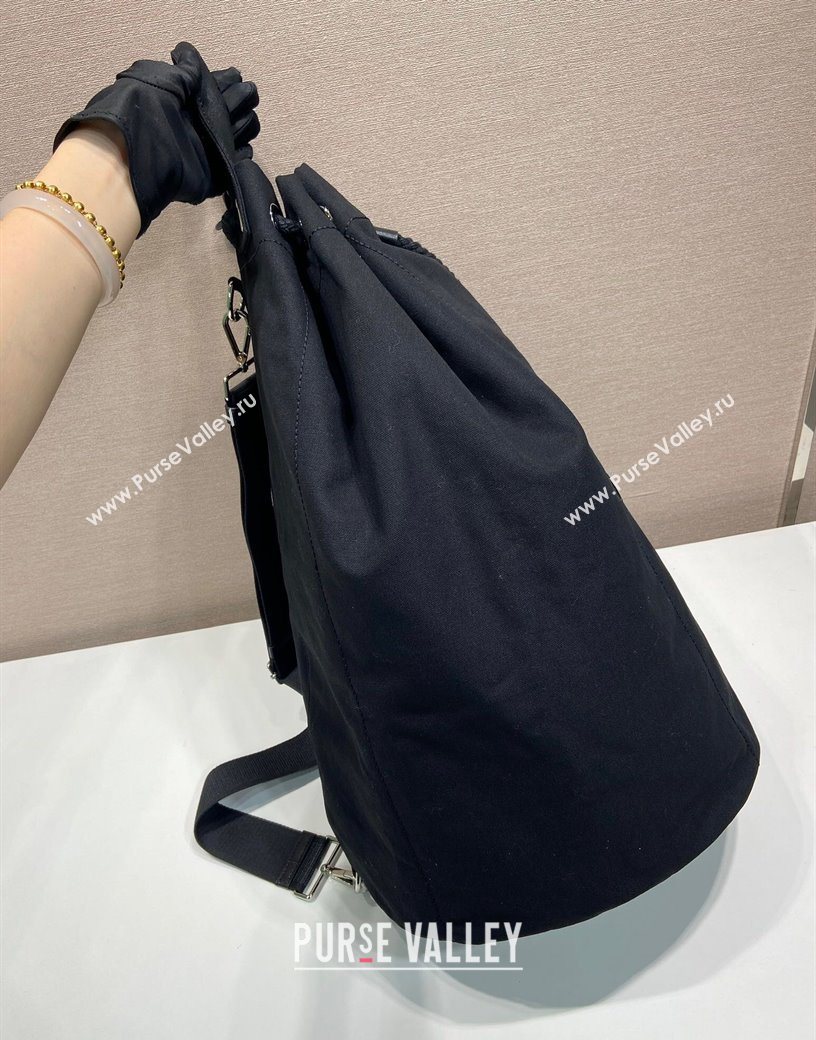 Prada Mens Canvas drawstring duffle bag Black 2025 2VY011 (YZ-250627023)