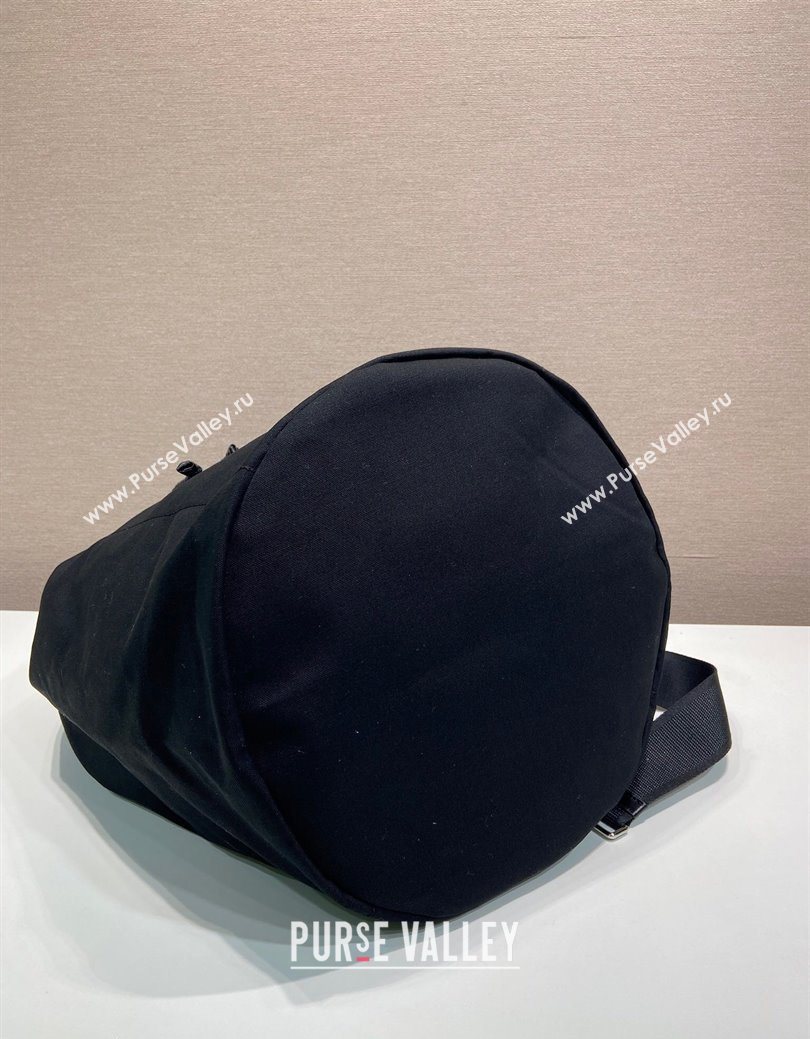 Prada Mens Canvas drawstring duffle bag Black 2025 2VY011 (YZ-250627023)
